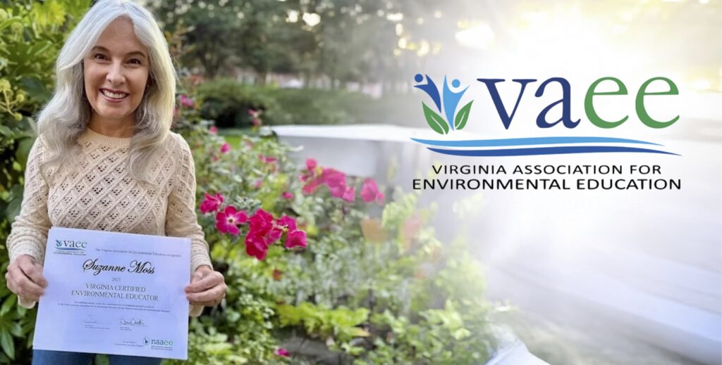 Suzanne Moss holding her VAEE certification